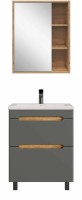Мебель для ванной комнаты SanStar Diva 60 дуб вотан, графит софт, раковина Фостер 60