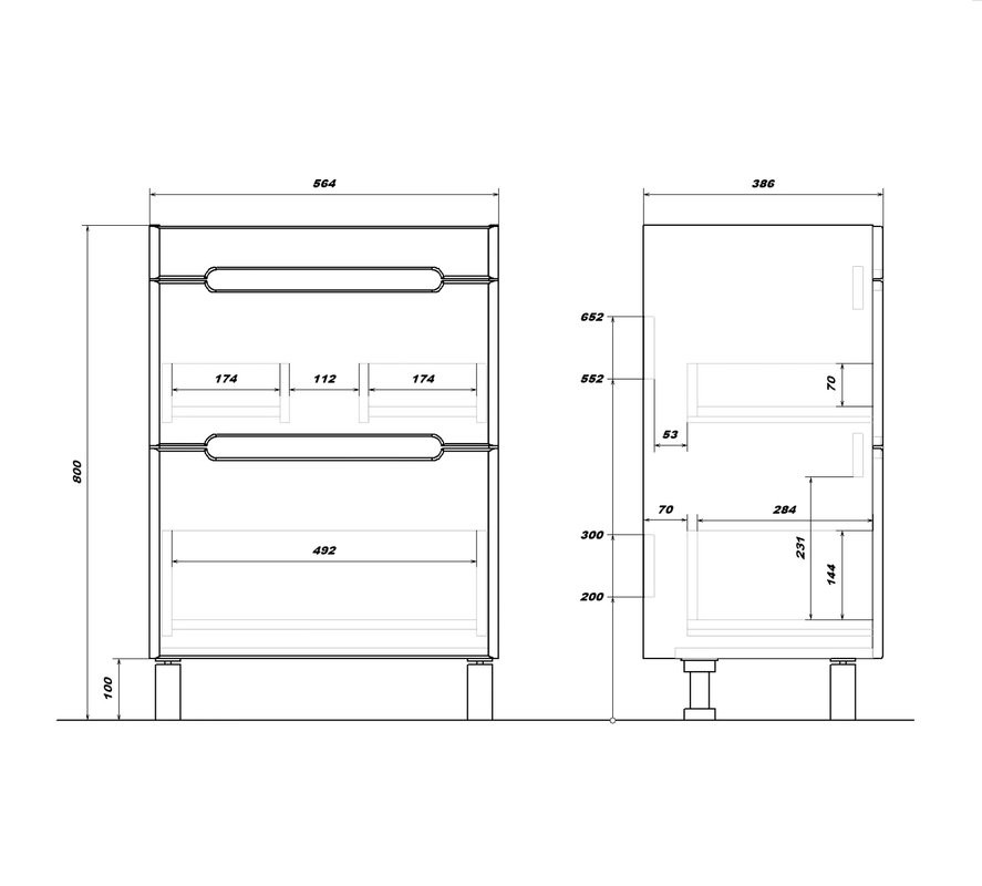 Мебель для ванной комнаты SanStar Diva 60 дуб вотан, графит софт, раковина Фостер 60
