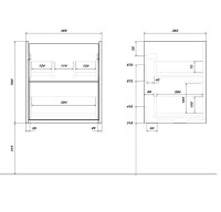 Тумба с раковиной SanStar Siva 50 подвесная, дуб вотан, раковина Фостер