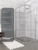 Душевой уголок Triton 80x80 см, без поддона, профиль хром, стекло прозрачное