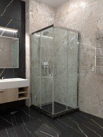 Душевой уголок Triton 80x80 см, без поддона, профиль хром, стекло прозрачное