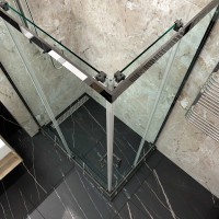 Душевой уголок Triton 80x80 см, без поддона, профиль хром, стекло прозрачное