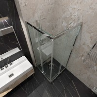 Душевой уголок Triton 80x80 см, без поддона, профиль хром, стекло прозрачное