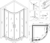 Душевой уголок RGW Hotel HO-51 800x800x1950 профиль хром