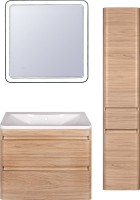 Мебель для ванной комнаты Style Line Атлантика 80 Люкс Plus, подвесная, ясень перламутр