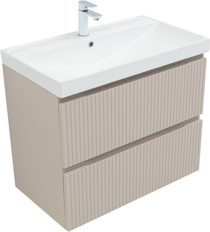 Тумба под раковину без столешницы Aquanet Джейн (Flat) 80 подвесная, бежевая