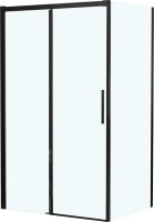 Душевой уголок RGW Leipzig LE-12B+80 см (117-121)x80x195 профиль черный матовый, стекло прозрачное