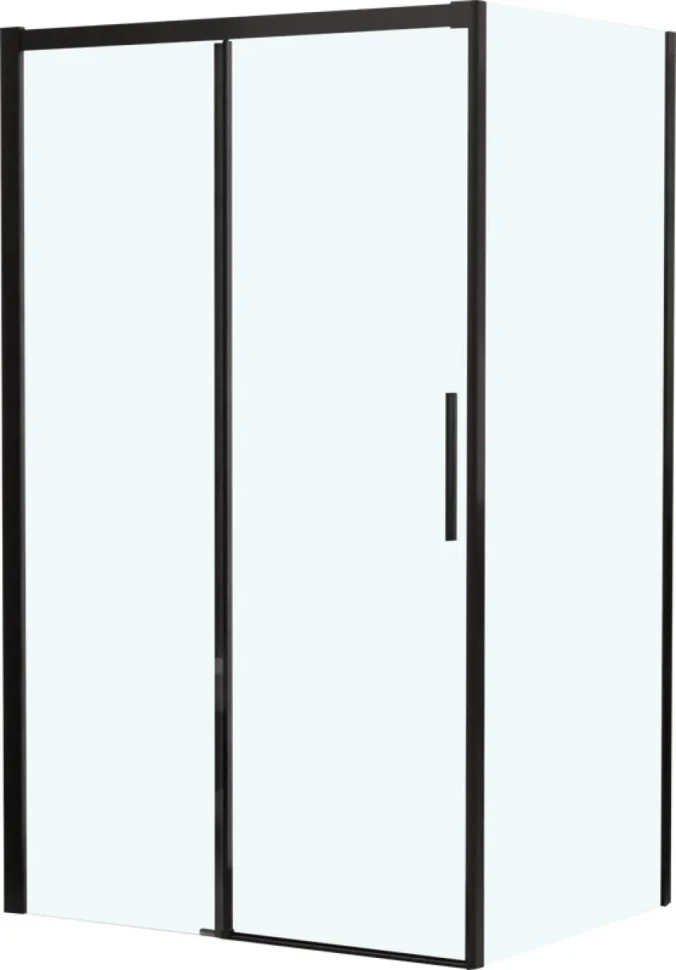 Душевой уголок RGW Leipzig LE-12B+80 см (117-121)x80x195 профиль черный матовый, стекло прозрачное