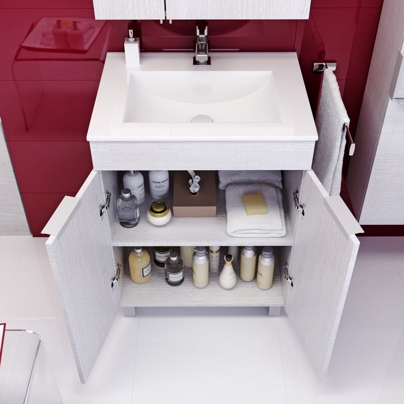 Мебельная раковина Sanita luxe Quadro 60 QDR60SLWB01