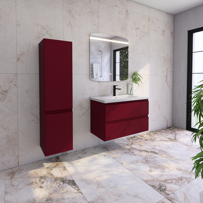 Мебель для ванной комнаты Caprigo Forte 90 подвесная, бордовая