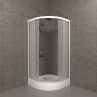 Душевой уголок Triton Вельвет А 80х80 см, с поддоном, профиль матовый белый, стекло матовое
