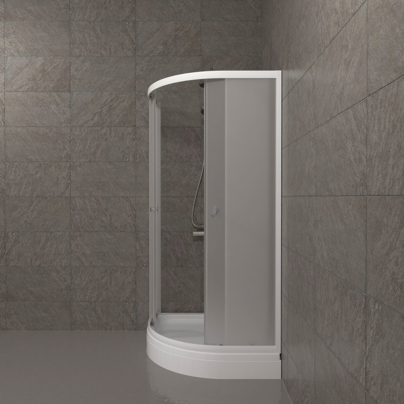 Душевой уголок Triton Вельвет А 80х80 см, с поддоном, профиль матовый белый, стекло матовое