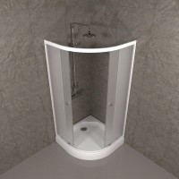 Душевой уголок Triton Вельвет А 80х80 см, с поддоном, профиль матовый белый, стекло матовое