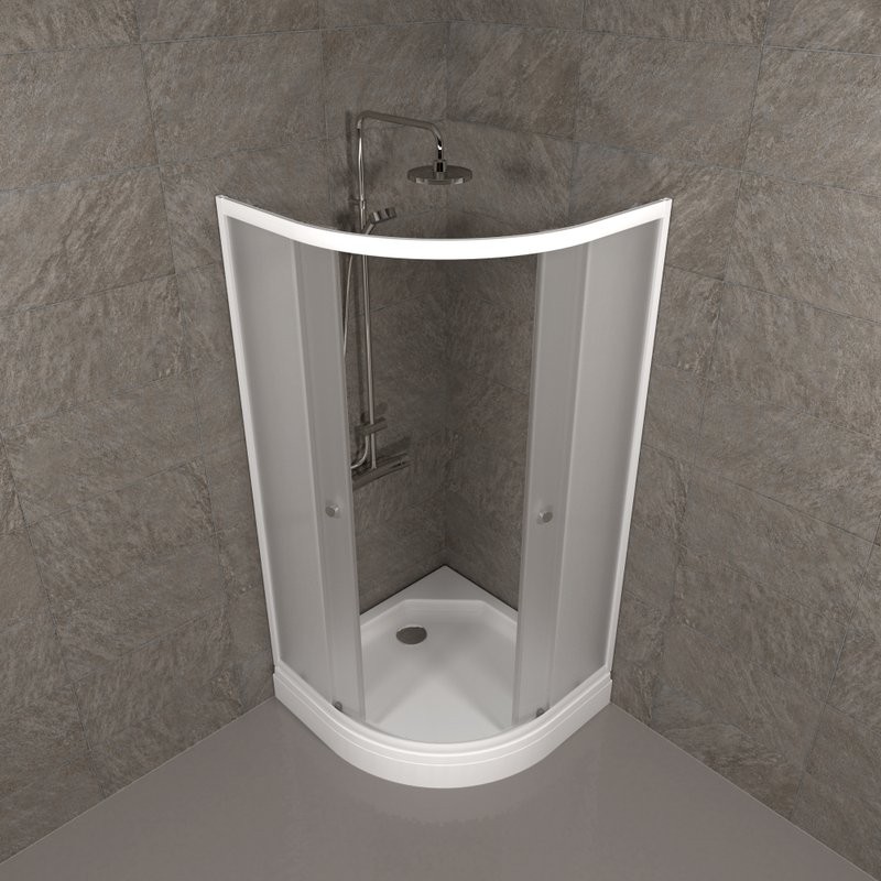 Душевой уголок Triton Вельвет А 80х80 см, с поддоном, профиль матовый белый, стекло матовое