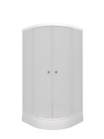 Душевой уголок Triton Вельвет А 80х80 см, с поддоном, профиль матовый белый, стекло матовое