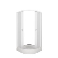 Душевой уголок Triton Вельвет А 80х80 см, с поддоном, профиль матовый белый, стекло матовое