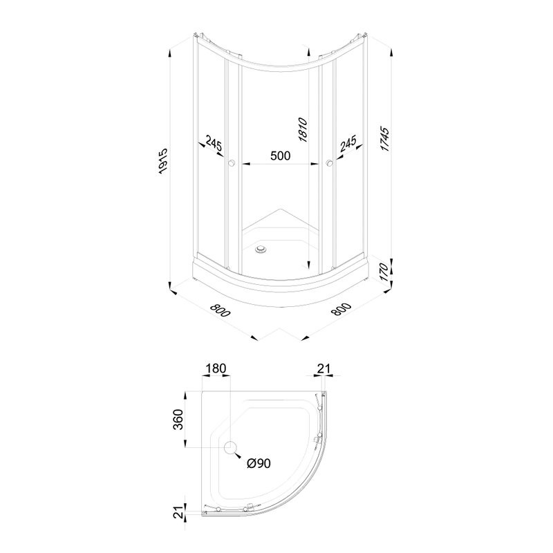 Душевой уголок Triton Вельвет А 80х80 см, с поддоном, профиль матовый белый, стекло матовое