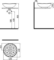 Накладная раковина Bien Pent 72LG049B1