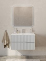 Мебель для ванной комнаты Cezares Duet-n 80 подвесная, 2 ящика, жемчужная серая