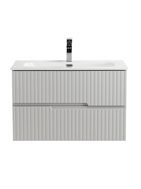 Мебель для ванной комнаты Cezares Duet-n 80 подвесная, 2 ящика, жемчужная серая