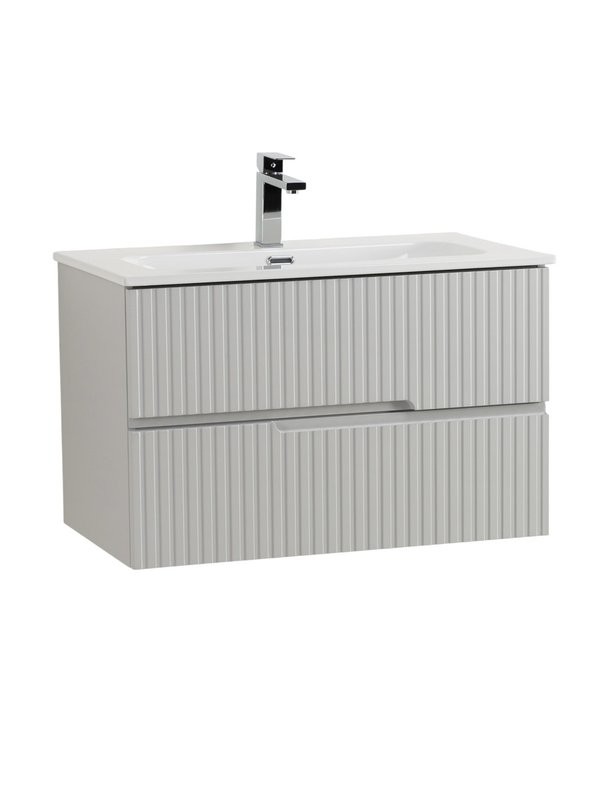 Мебель для ванной комнаты Cezares Duet-n 80 подвесная, 2 ящика, жемчужная серая