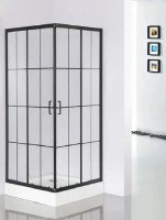 Душевой уголок Ceruttispa Muza 90 N 90x90, профиль матовый черный, стекло прозрачное