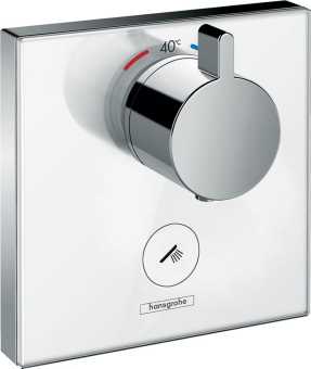 Термостатический смеситель Hansgrohe ShowerSelect Glass 15735400 для душа, белый - хром