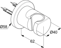 Настенный держатель Kludi Nova Fonte Puristic 2055205-15 хром