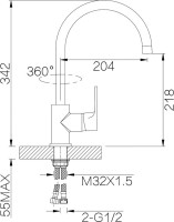 Смеситель для кухни D-lin D155377-C белый