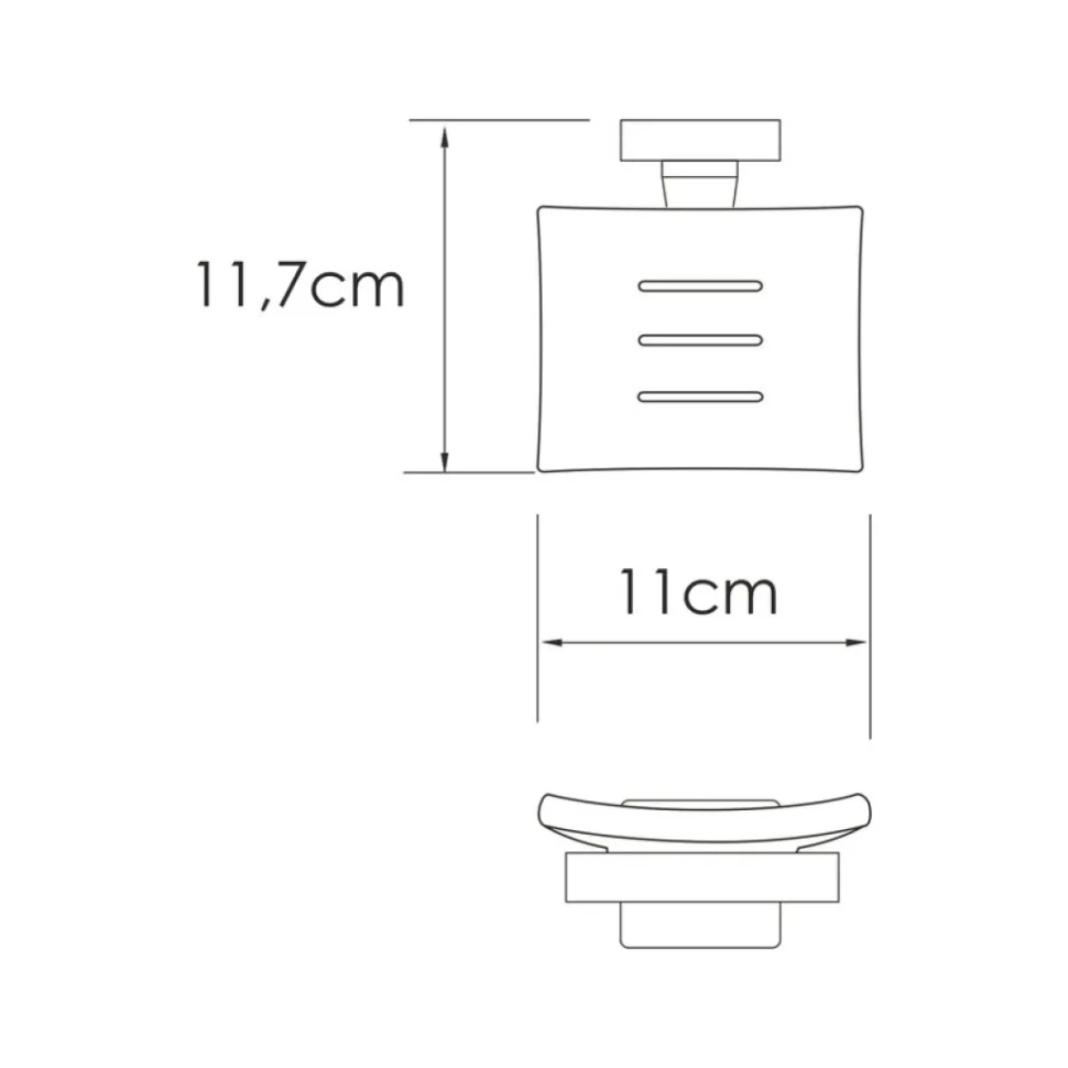 Мыльница Wasserkraft Rhin K-8729 настенная, стеклянная, металлическая, цвет никель