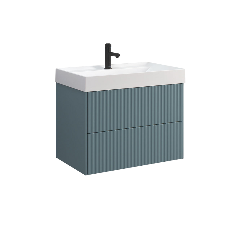 Тумба с раковиной Belux Сиртаки 70 подвесная, голубой малахит матовый