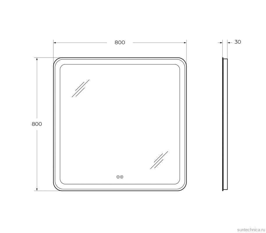 Зеркало Cezares Multicolore 80х80 с подсветкой