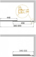 Шторка на ванну Cezares Slider VF-11-90/150-P-Cr стекло рифленое