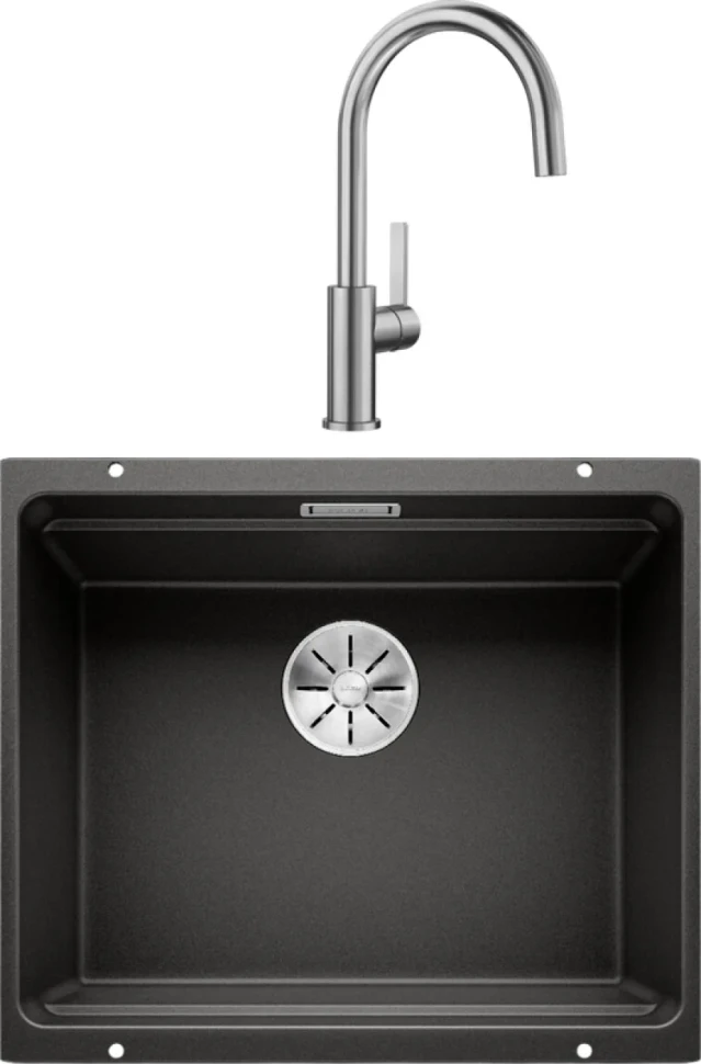 Комплект Мойка Blanco Etagon 500-U 525887 черная + Смеситель Candor 523120