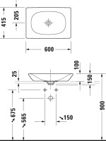 Накладная раковина Duravit Viu 2358600000 60 см