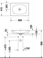 Накладная раковина Duravit Viu 2358600000 60 см Накладная раковина Duravit Viu 2358600000 60 см