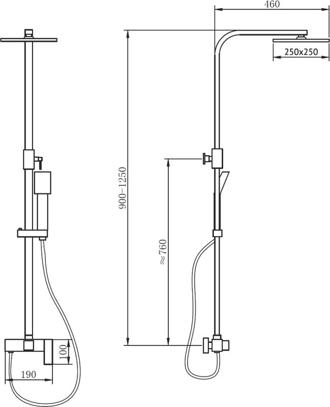 Душевая стойка Abber Daheim AF8220B черная матовая