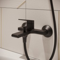 Смеситель для ванны с душем STWORKI Ольборг S20100BK матовый черный