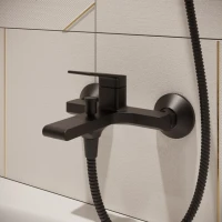 Смеситель для ванны с душем STWORKI Ольборг S20100BK матовый черный Смеситель для ванны с душем STWORKI Ольборг S20100BK матовый черный