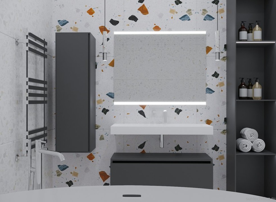 Тумба Armadi Art Flat Valessi Uno-S 100 антрацит матовый