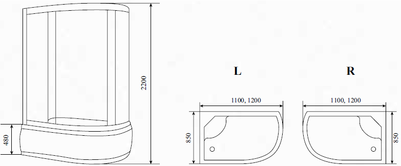 Душевая кабина Timo Comfort T-8820RC Clean Glass с высоким поддоном, с сиденьем