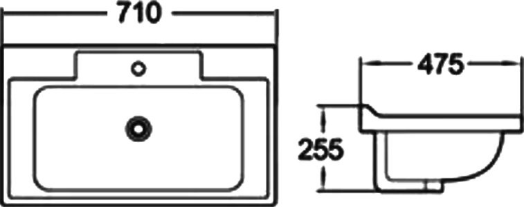Мебельная раковина Comforty 9335-70 70 см