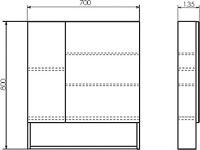 Зеркало-шкаф Comforty Никосия 70 белый дуб