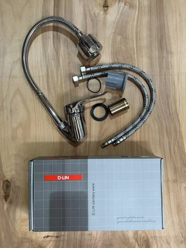Смеситель для кухни D-lin D150628-T с гибким изливом, хром