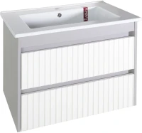 Тумба с раковиной ASB-Mebel Мирано 85 слоновая кость, шиншилла серая