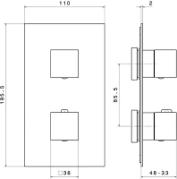 Термостатический смеситель встраиваемый KERAMA MARAZZI Futura 67648EKM.01.093 черный матовый