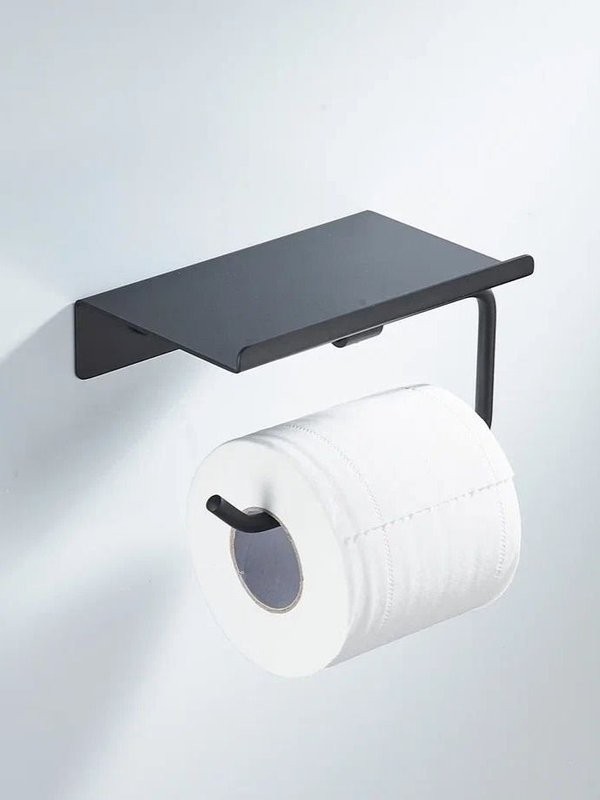 Держатель для туалетной бумаги с полочкой Shevanik SG5705H-1, черный
