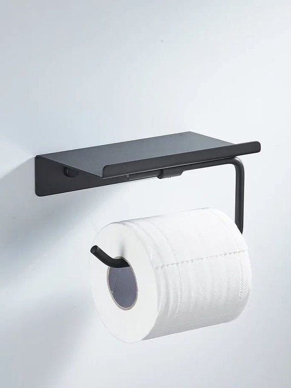 Держатель для туалетной бумаги с полочкой Shevanik SG5705H-1, черный