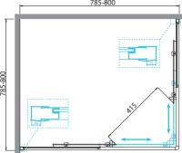 Душевой уголок BelBagno Due A 2 80 C Cr