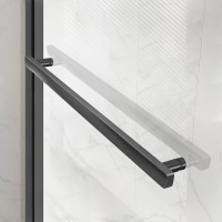 Душевой уголок Vincea Slim Soft VSR-1SS9015CLGM 150x90, профиль вороненая сталь, стекло прозрачное